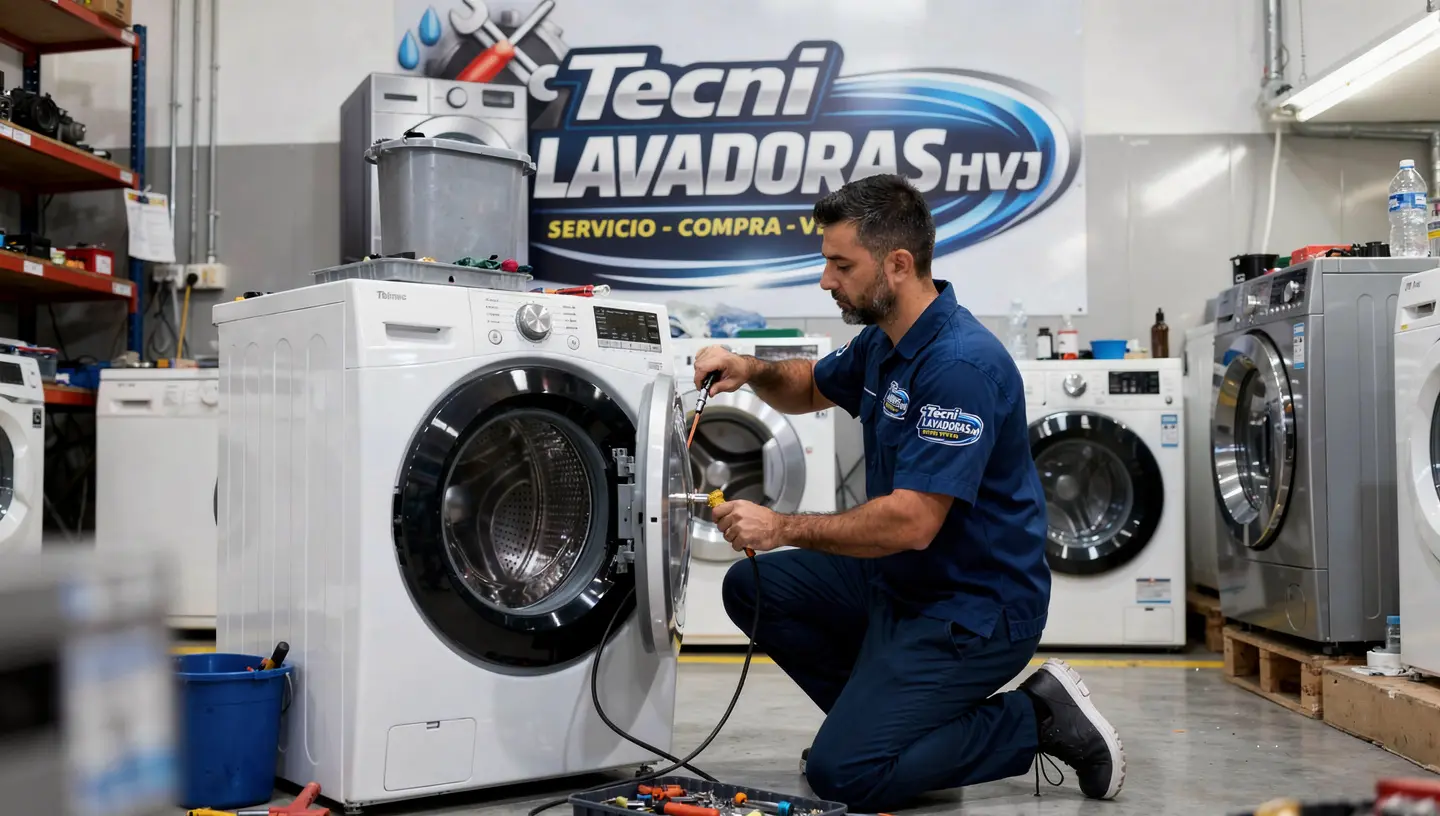 Técnico especializado reparando lavadora en Bogotá